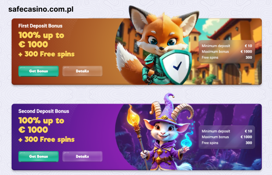 Bonusy w SafeCasino